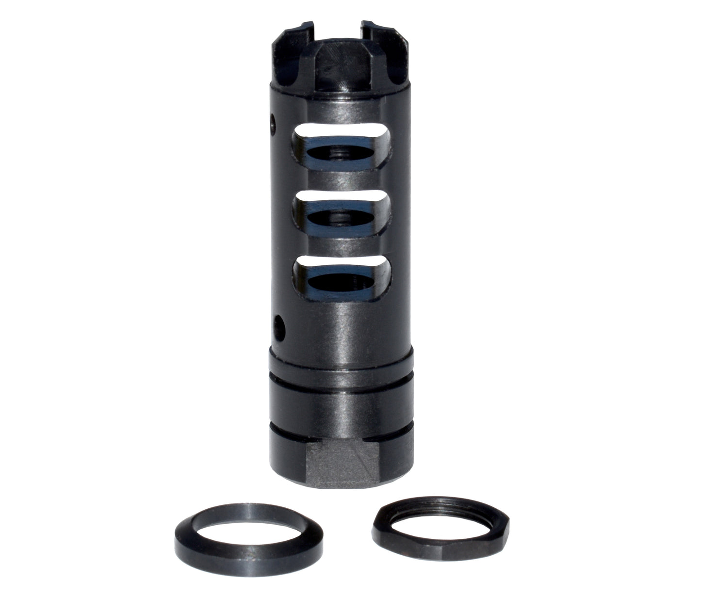 Steel muzzle brake 1/2″x28 .223, Black