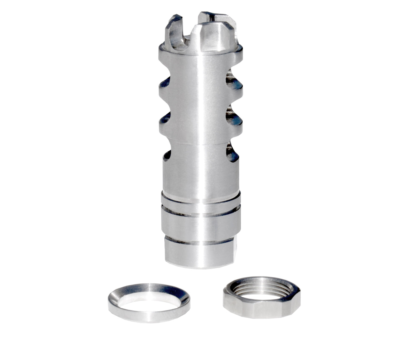 Stainless Steel muzzle brake 5/8″x24 .308/7.62 NATO