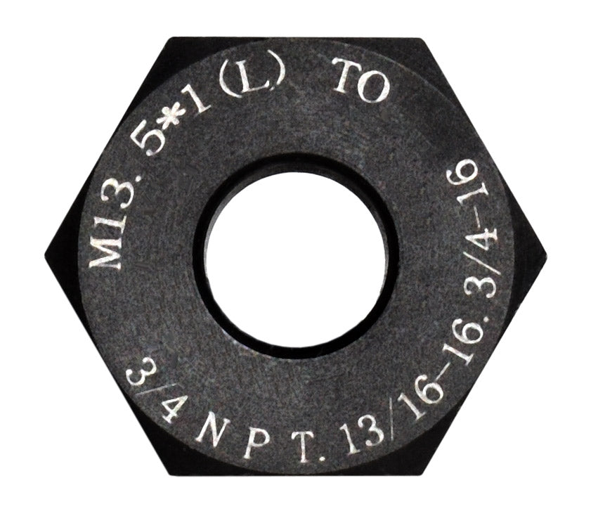 Barrel Muzzle Thread Adapter/Converter M13.5-1 LH Thread, to 3/4 NPT, 13/16-16, 3/4-16