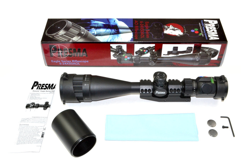Presma® EX Professional Series 6-24X50 Precision Scope AO, RGB RXR Reticle
