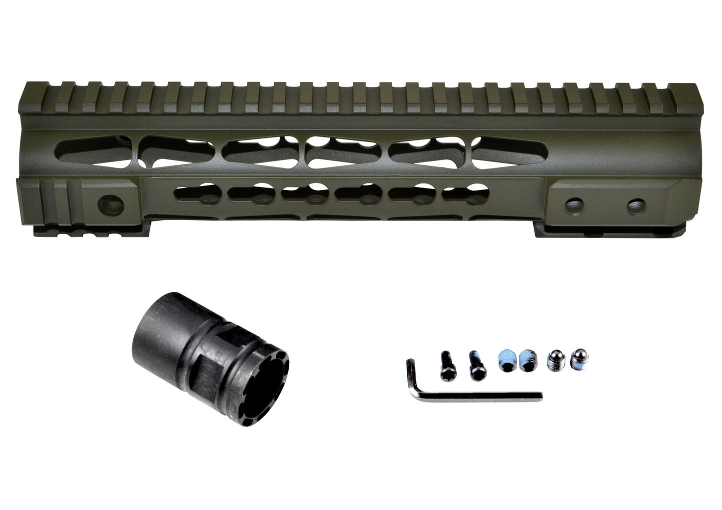 Presma® Gorilla Series LR .308 Free Float Keymod Handguard, Cerakote Dark Green 10" Low Profile