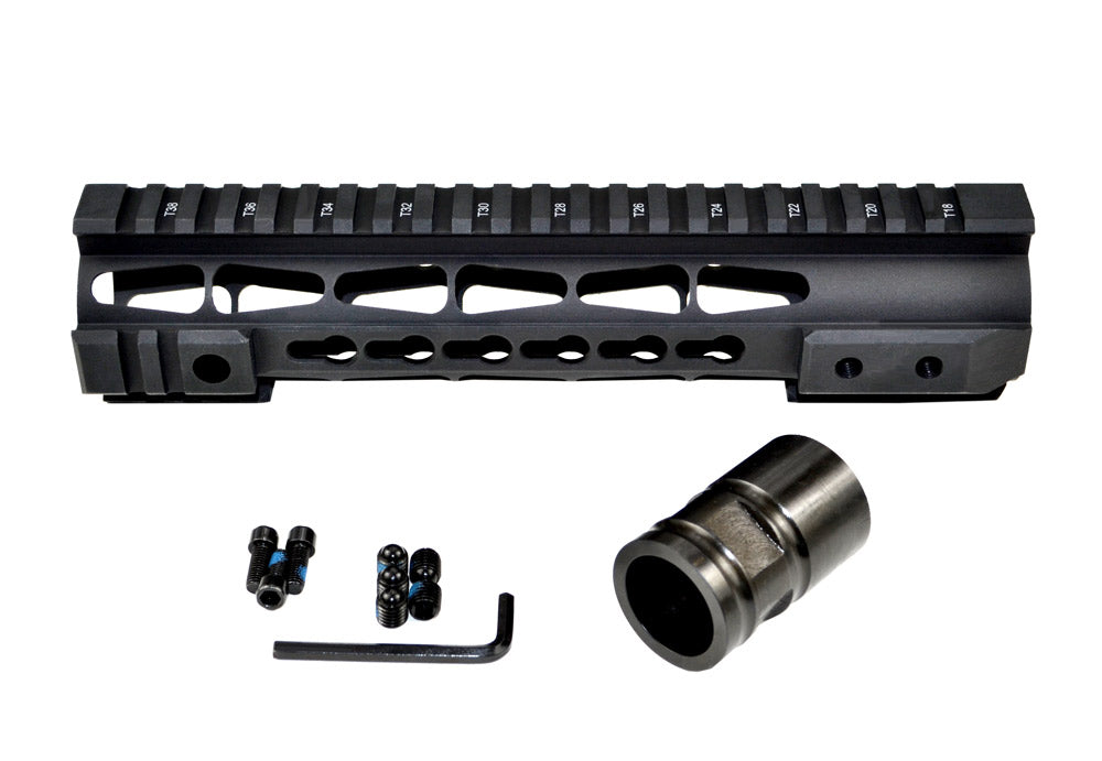 Presma® Gorilla Series Free Float Handguard Quad Rail 10" Length with KeyMod for LR .308 Low Profile