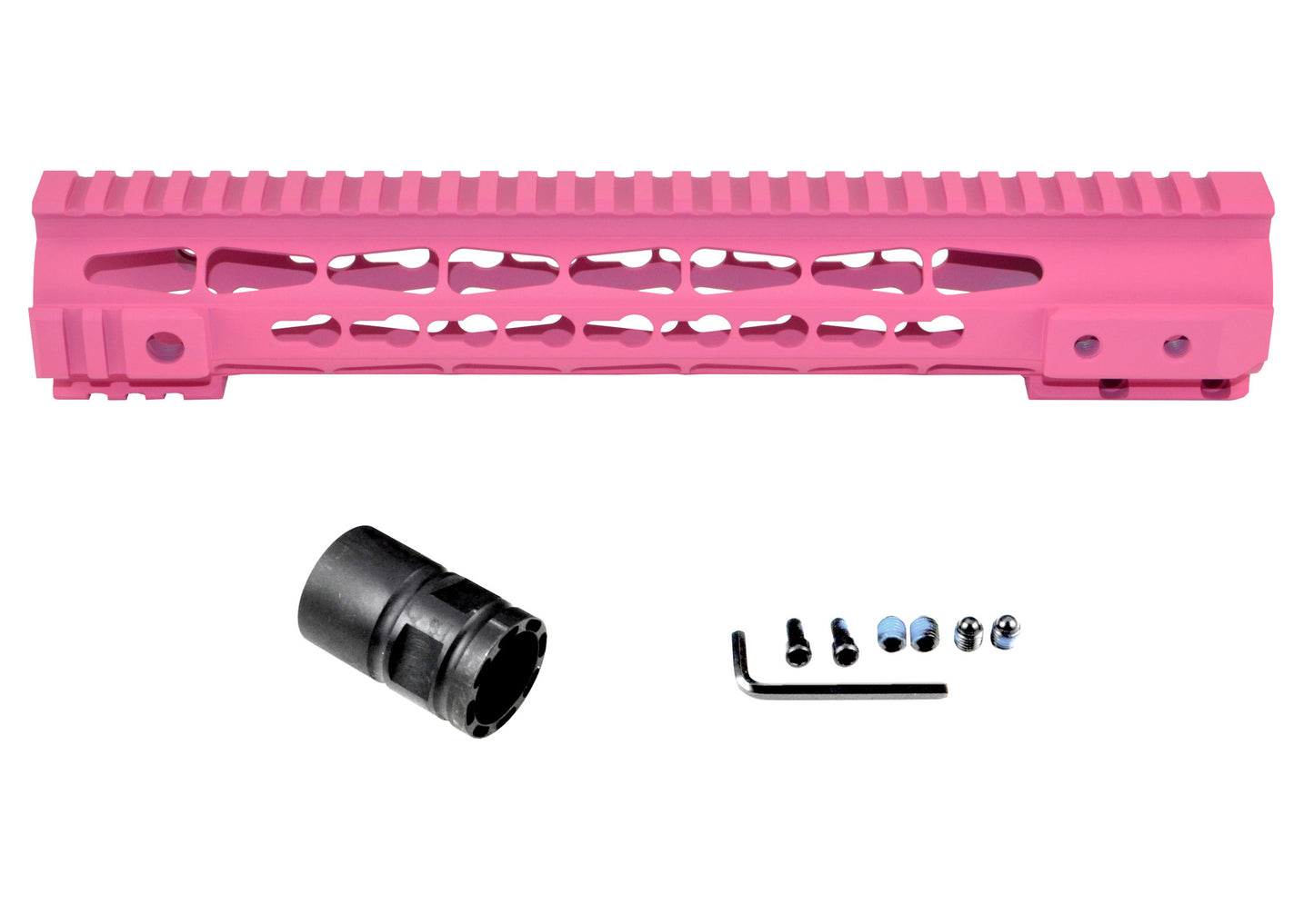 Presma® Gorilla Series LR .308 Free Float Keymod Handguard Rail, Cerakote Pink 12" Low Profile