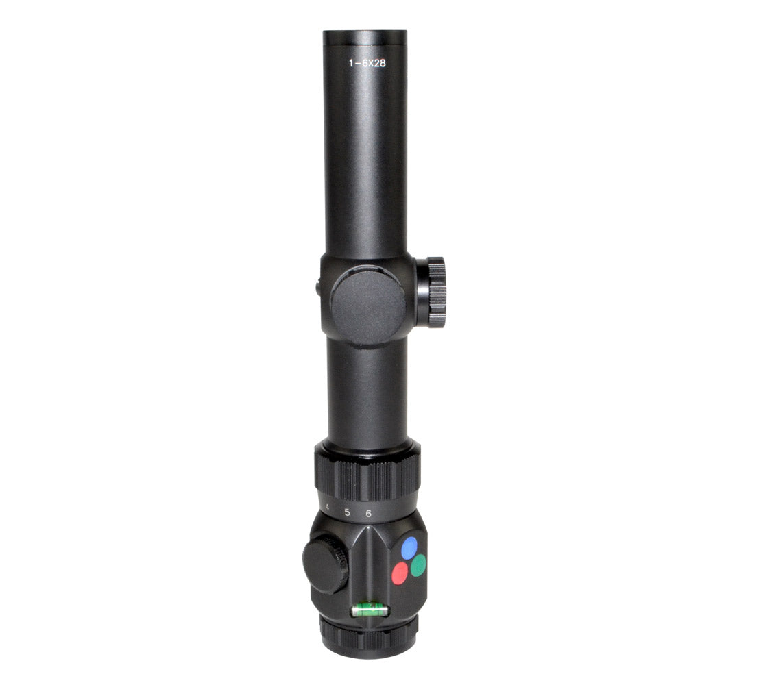 Presma® RXR6 Professional Series 1-6X28 Precision Scope, RGB RXR Glass Reticle