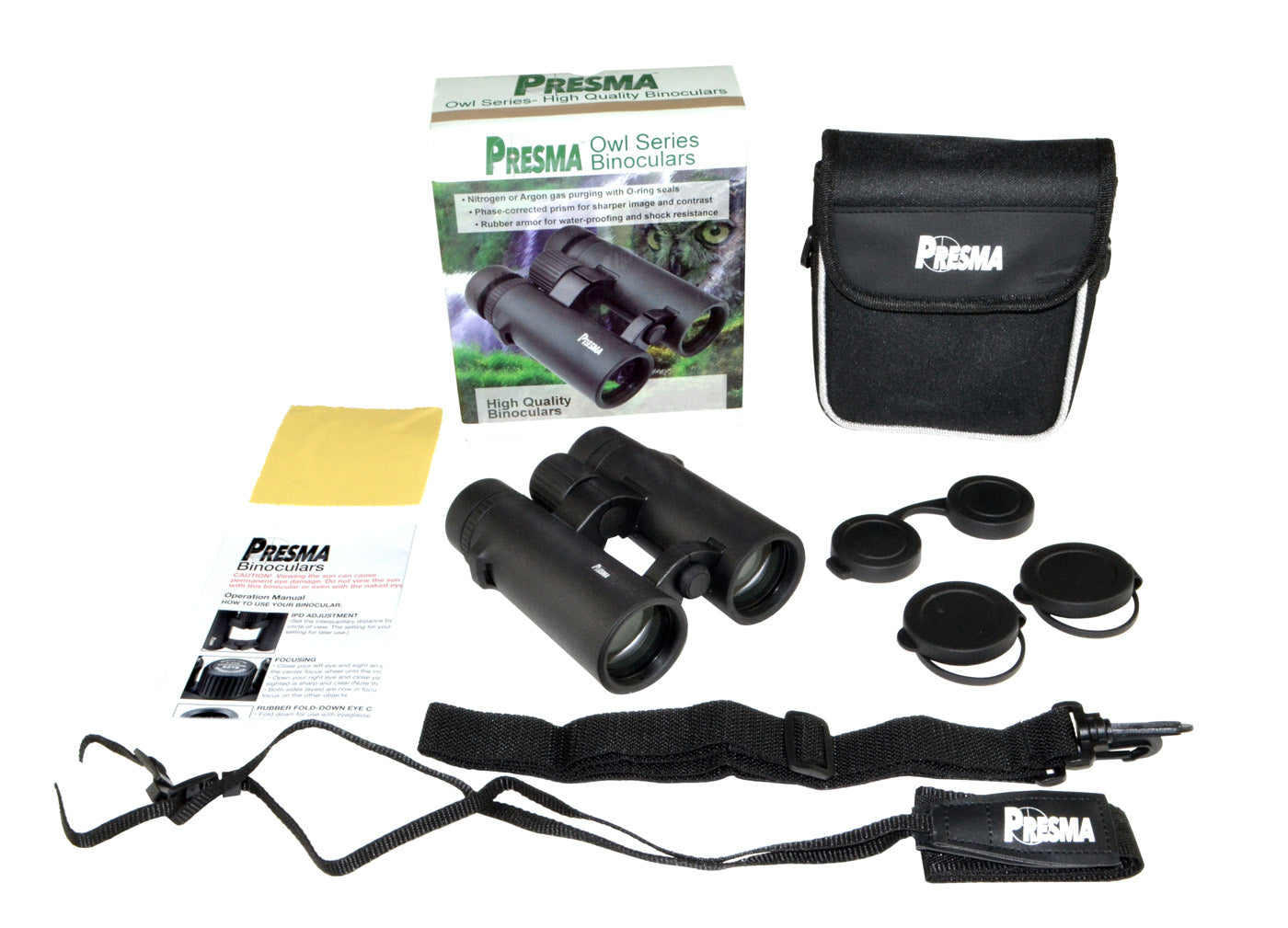 Presma® Owl Series Soft Touch Binoculars, 8X26 - 356ft/1,000yds