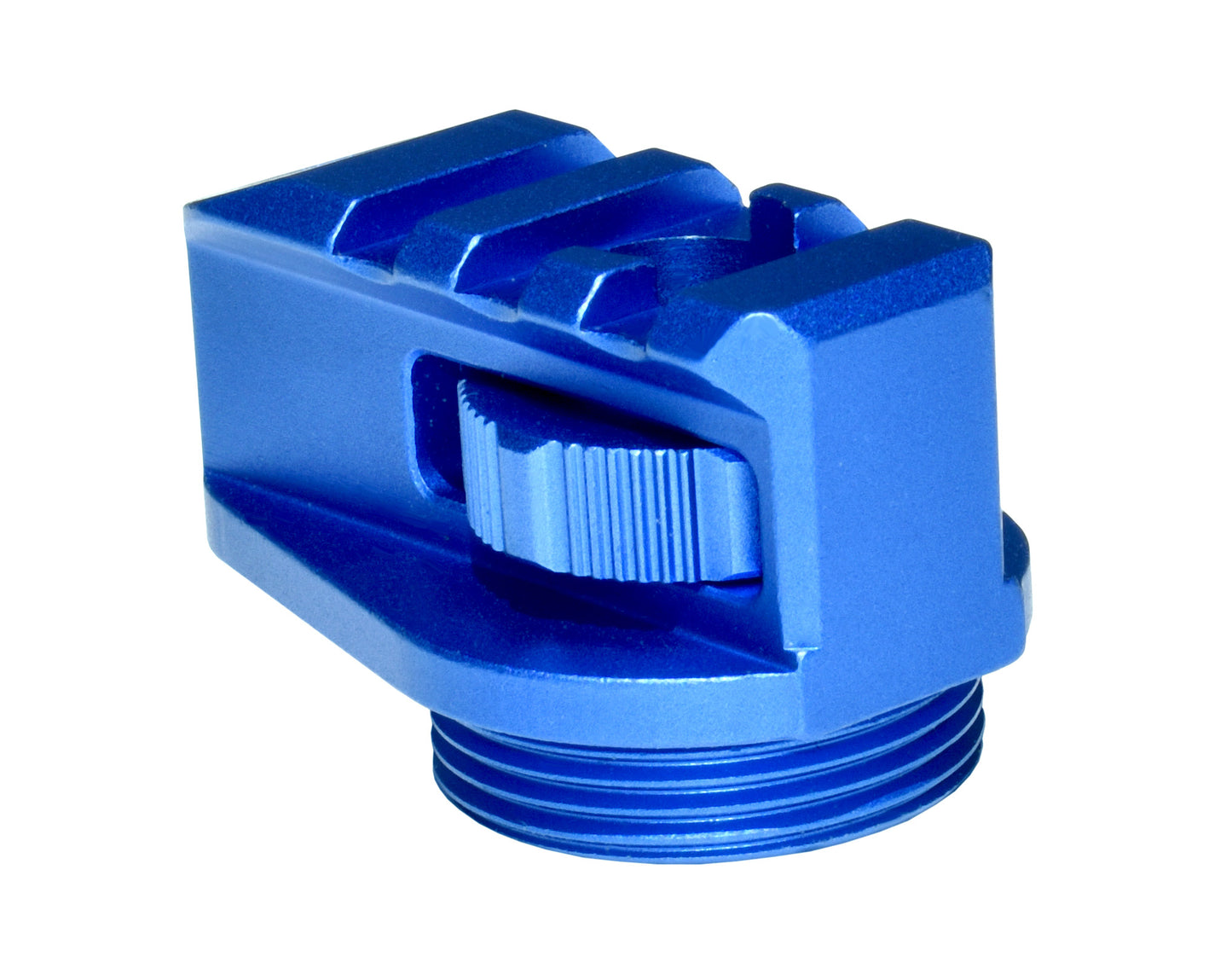 New! Aluminum Bufferless Stock Adapters with Picatinny Rails and QR Holes, Dark Blue