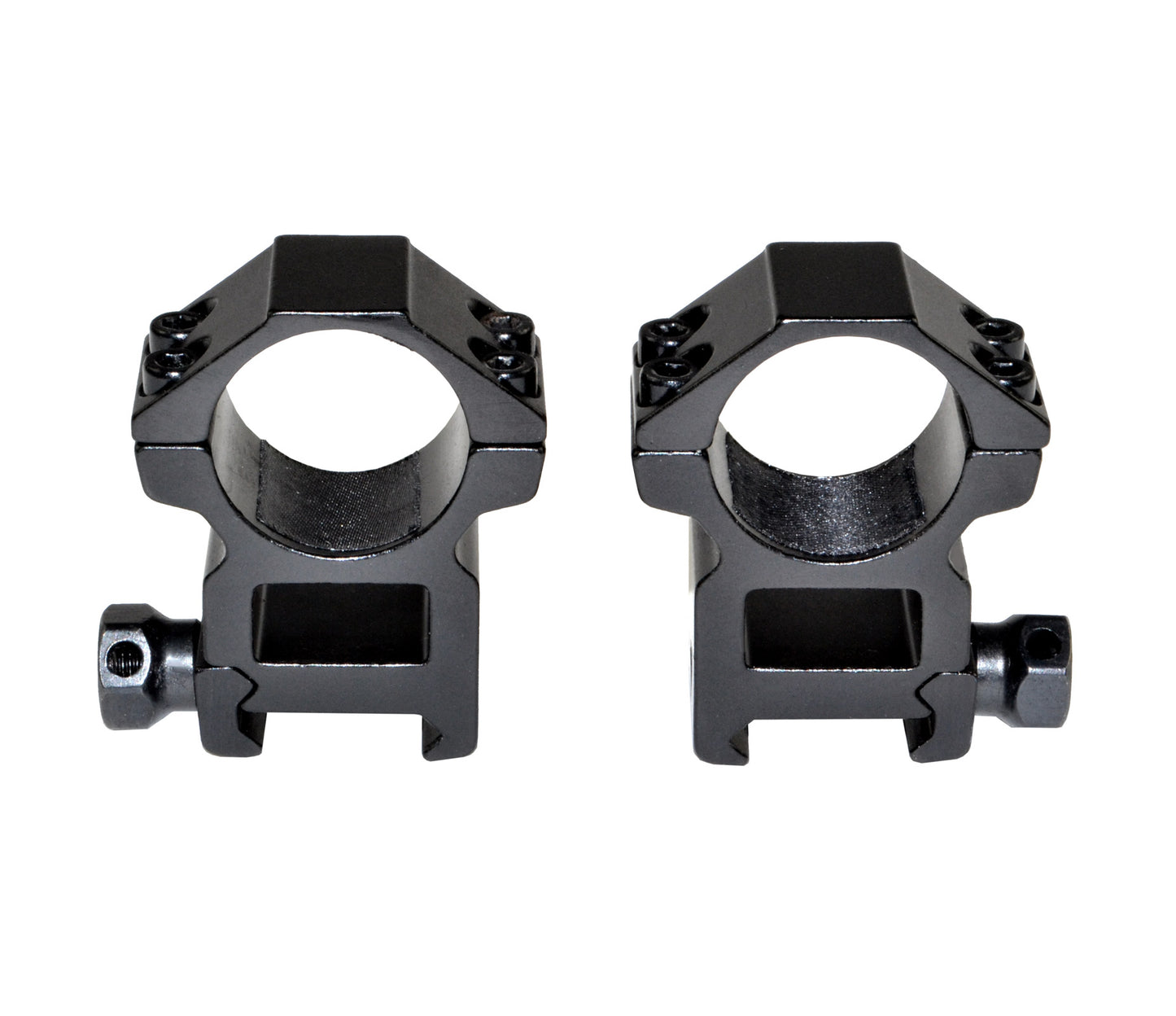1" Dia. High Profile Scope Rings For Picatinny Rail System - Aluminum - Black
