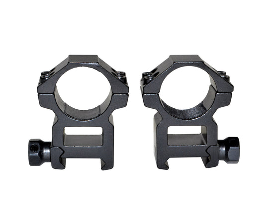 1" Dia. High Profile Scope Rings For Picatinny Rail System - Aluminum - Black