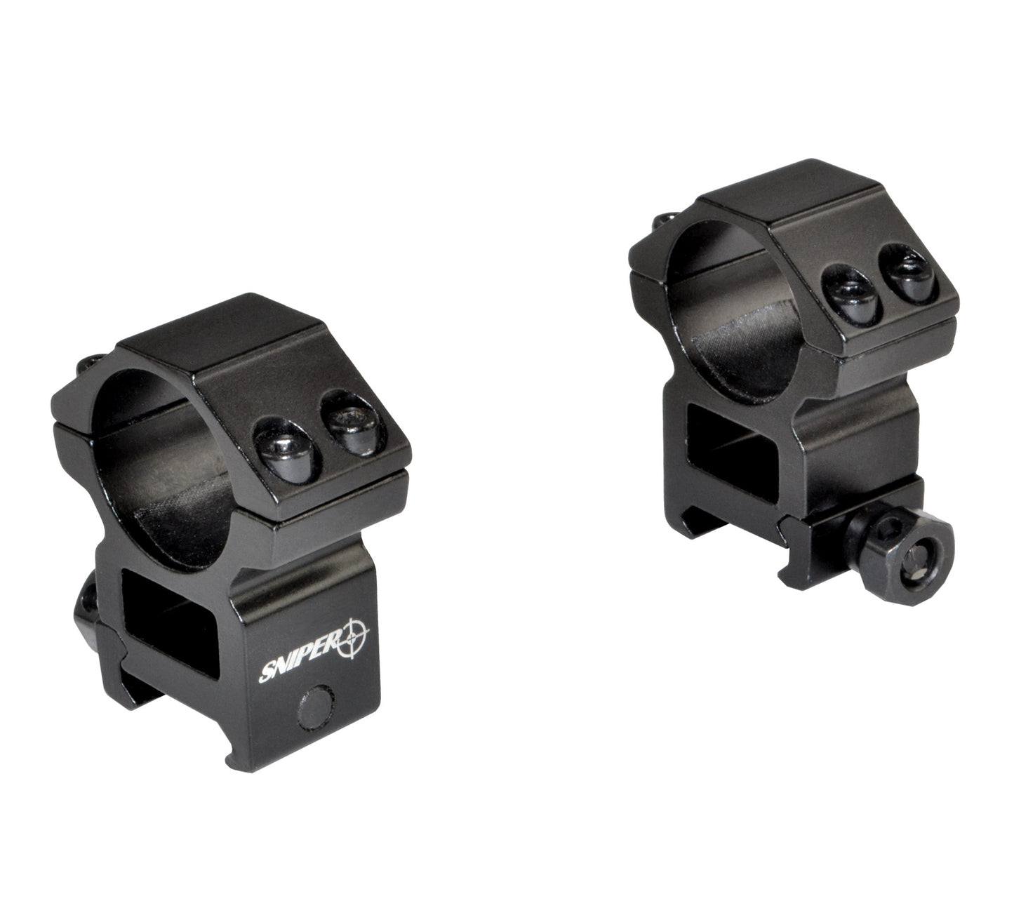 1" Dia. High Profile Scope Rings For Picatinny Rail System - Aluminum - Black
