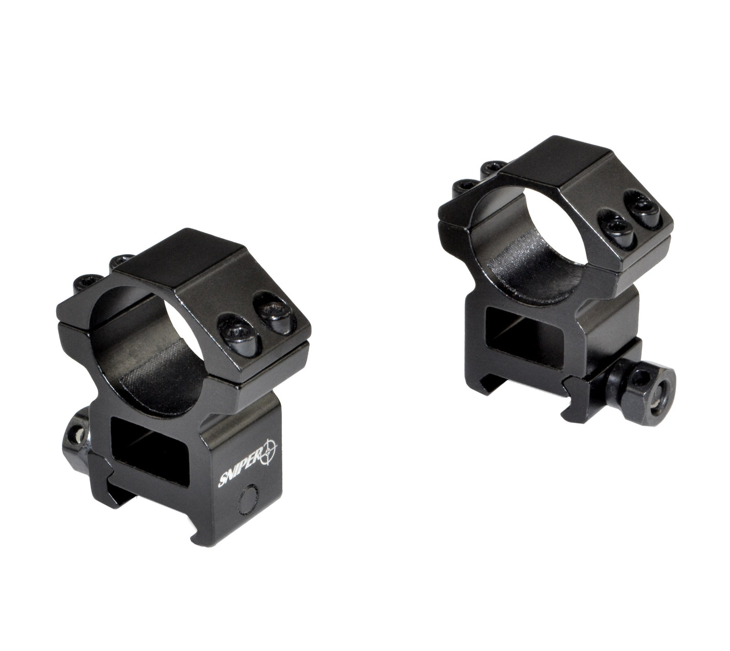 1" Dia. High Profile Scope Rings For Picatinny Rail System - Aluminum - Black