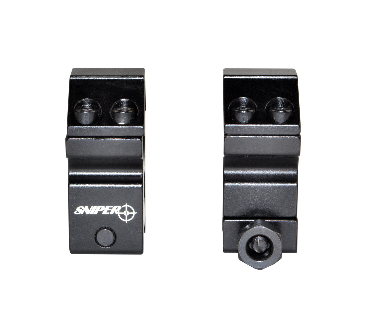 1" Dia. High Profile Scope Rings For Picatinny Rail System - Aluminum - Black