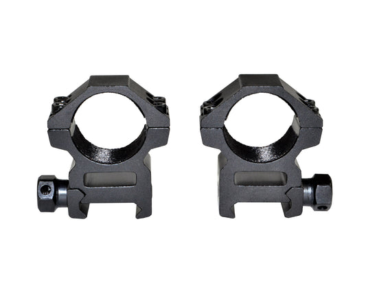 1" Dia. Medium Profile Scope Rings For Picatinny Rail System - Aluminum - Black