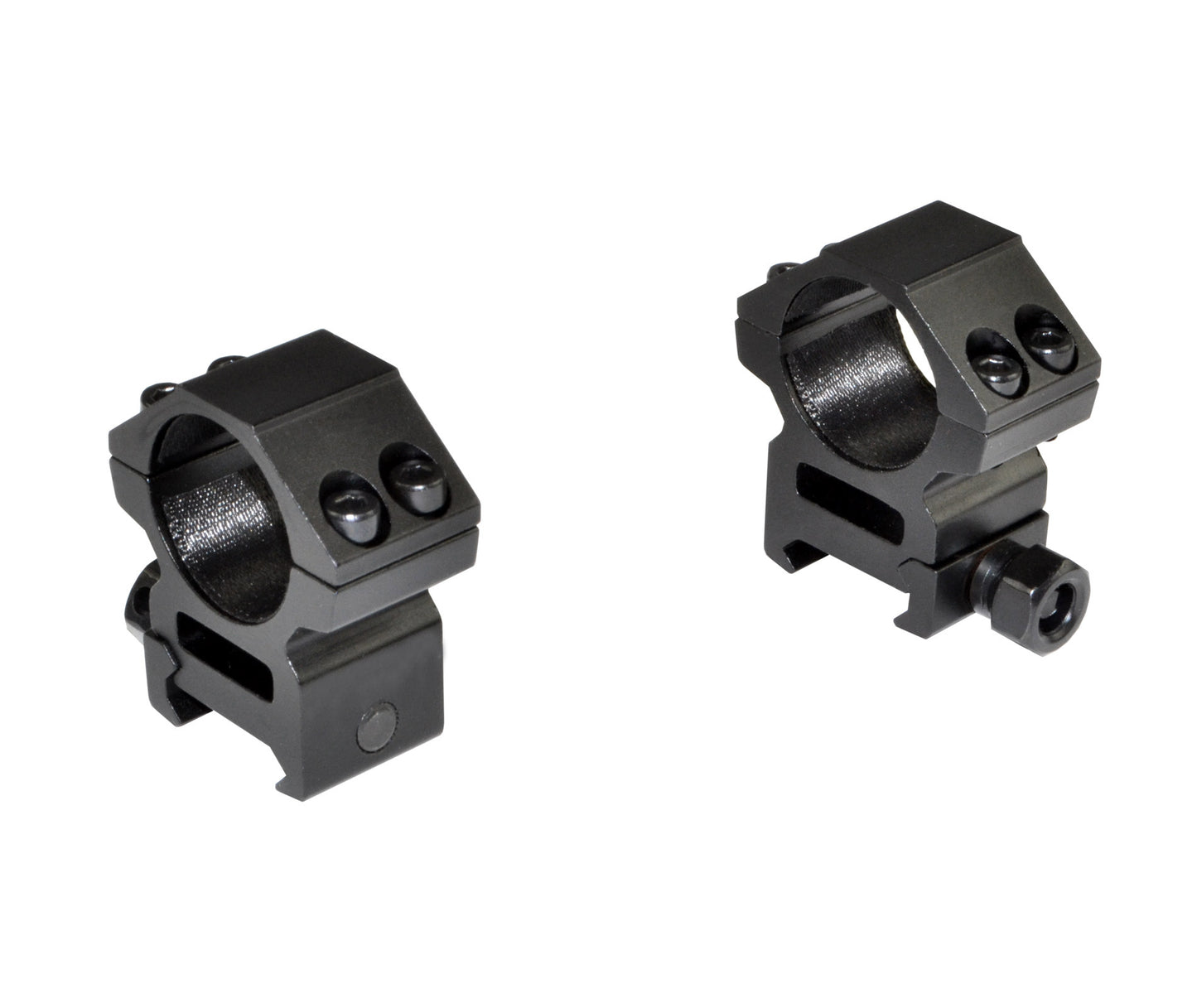 1" Dia. Medium Profile Scope Rings For Picatinny Rail System - Aluminum - Black
