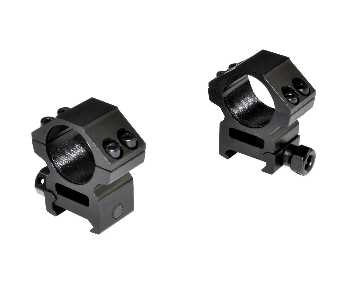 1" Dia. Medium Profile Scope Rings For Picatinny Rail System - Aluminum - Black
