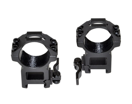 Presma® Wing Series, 30mm Quick Release High Profile Scope Rings for Picatinny/Weaver Rails