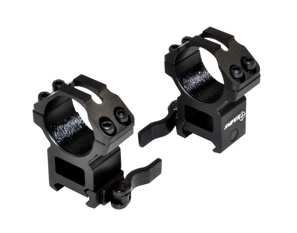 Presma® Wing Series, 30mm Quick Release High Profile Scope Rings for Picatinny/Weaver Rails