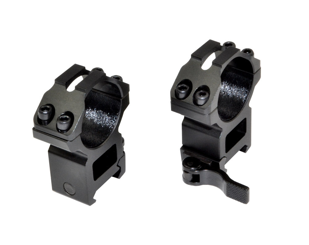 Presma® Wing Series, 30mm Quick Release High Profile Scope Rings for Picatinny/Weaver Rails