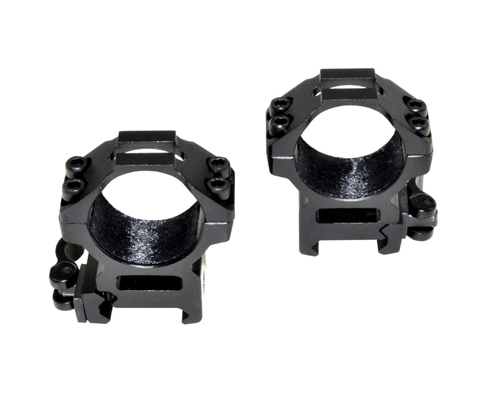 Presma® Wing Series, 30mm Quick Release Medium Profile Scope Rings for Picatinny/Weaver Rails