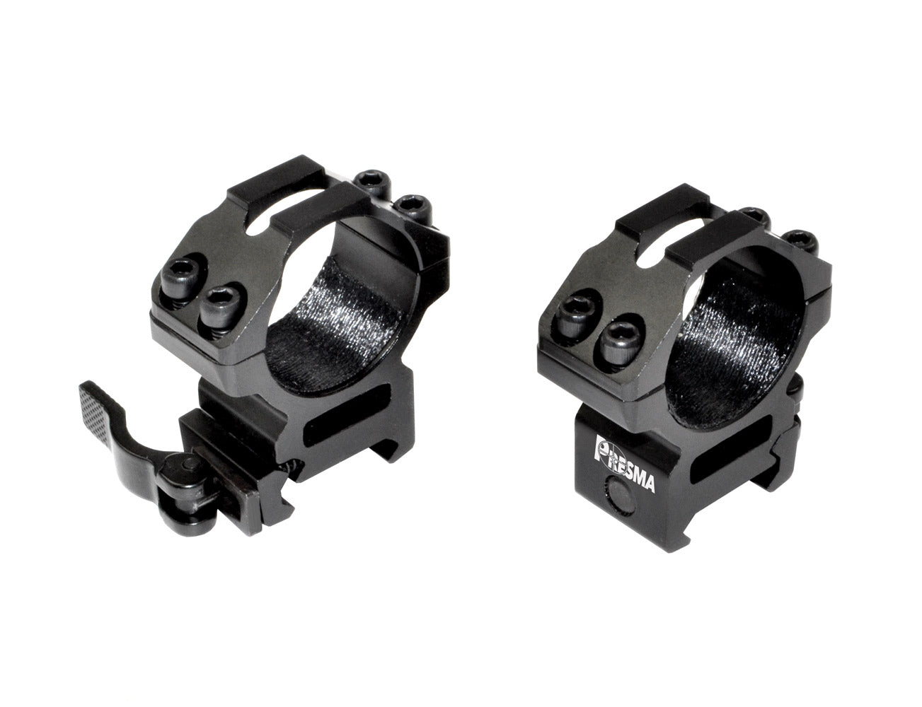 Presma® Wing Series, 30mm Quick Release Medium Profile Scope Rings for Picatinny/Weaver Rails