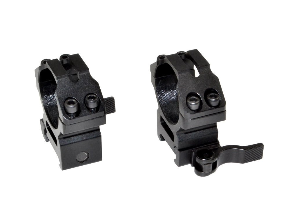 Presma® Wing Series, 30mm Quick Release Medium Profile Scope Rings for Picatinny/Weaver Rails