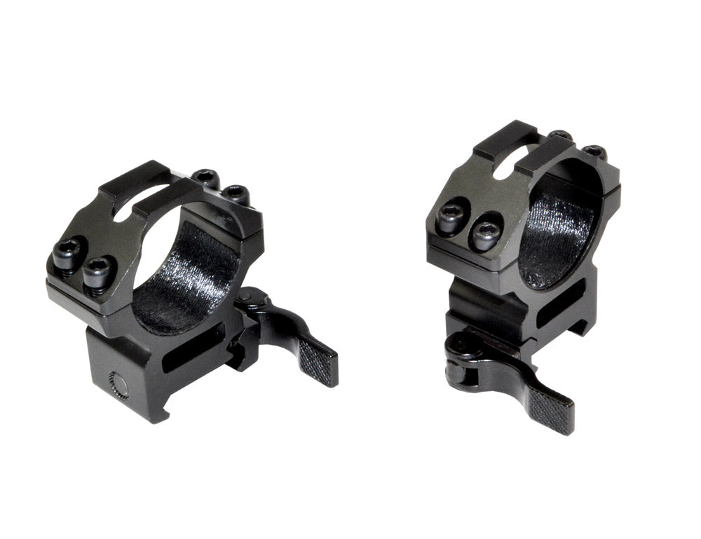Presma® Wing Series, 30mm Quick Release Medium Profile Scope Rings for Picatinny/Weaver Rails