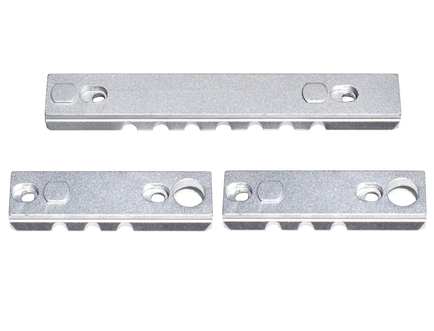 3 Piece Picatinny Rail Section Kit for M-LOK Style Slots, Black Anodized
