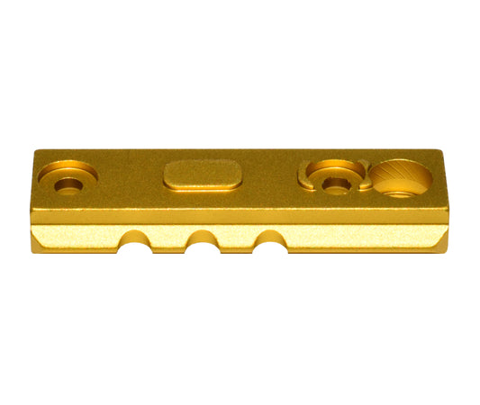 3 Piece Picatinny Rail Section Kit for M-LOK Style Slots, Gold Anodized