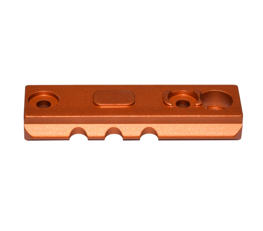 3 Piece Picatinny Rail Section Kit for M-LOK Style Slots, Orange Anodized