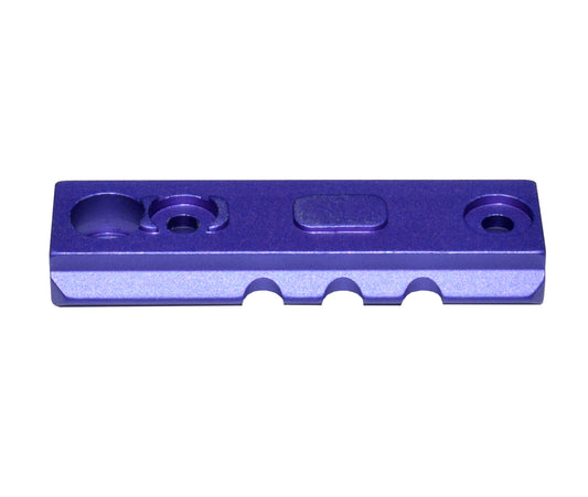 3 Piece Picatinny Rail Section Kit for M-LOK Style Slots, Purple Anodized