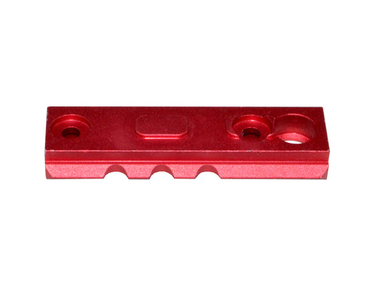 3 Piece Picatinny Rail Section Kit for M-LOK Style Slots, Red Anodized