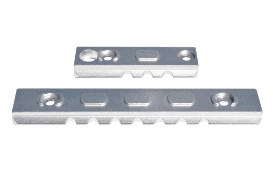 3 Piece Picatinny Rail Section Kit for M-LOK Style Slots, Silver Anodized