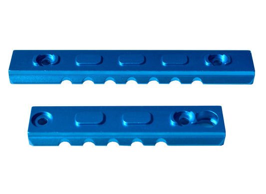 3 Piece Picatinny Rail Section Kit for M-LOK Style Slots, Blue Anodized