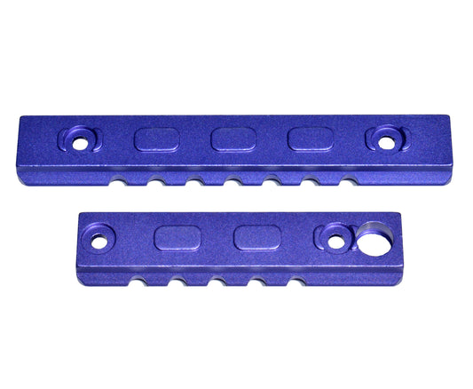 3 Piece Picatinny Rail Section Kit for M-LOK Style Slots, Purple Anodized
