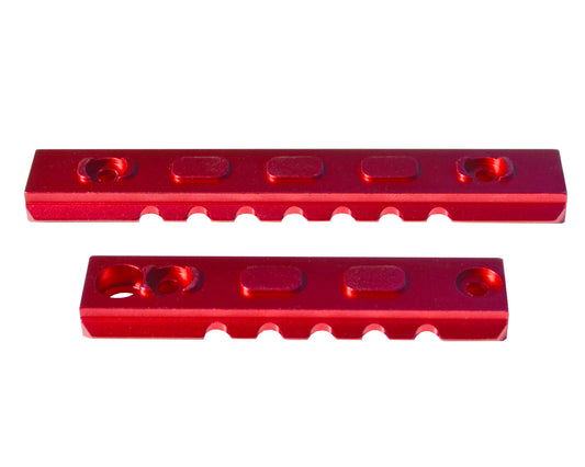3 Piece Picatinny Rail Section Kit for M-LOK Style Slots, Red Anodized
