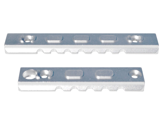3 Piece Picatinny Rail Section Kit for M-LOK Style Slots, Silver Anodized