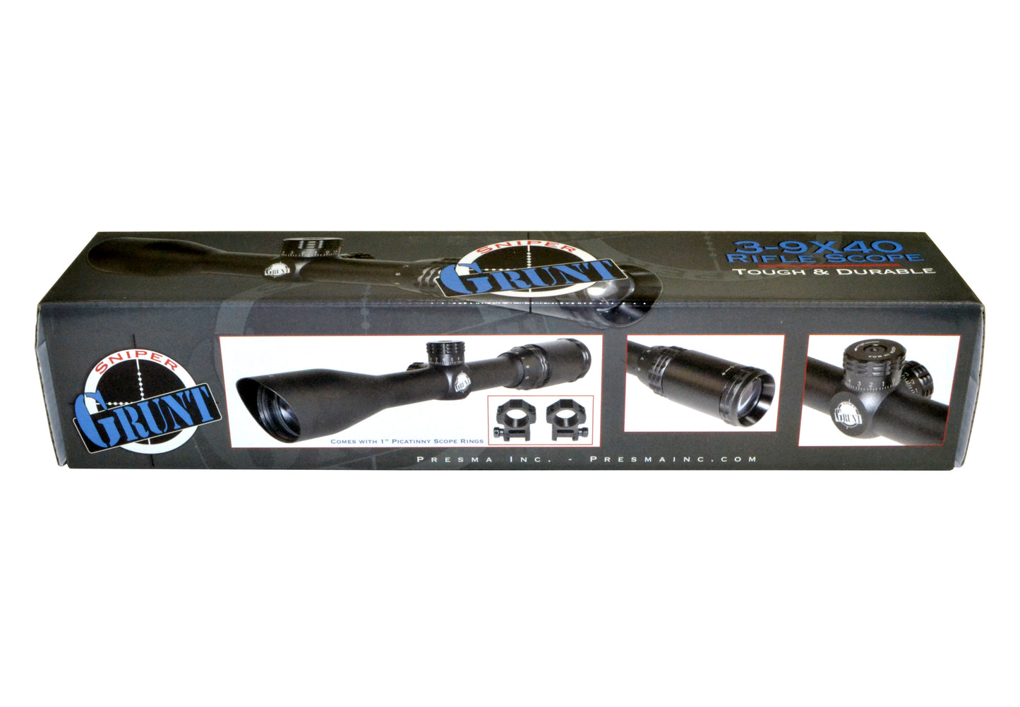 Sniper Grunt 3-9X40 Scope with Mil-Dot Range Estimator Reticle, 1" Tube
