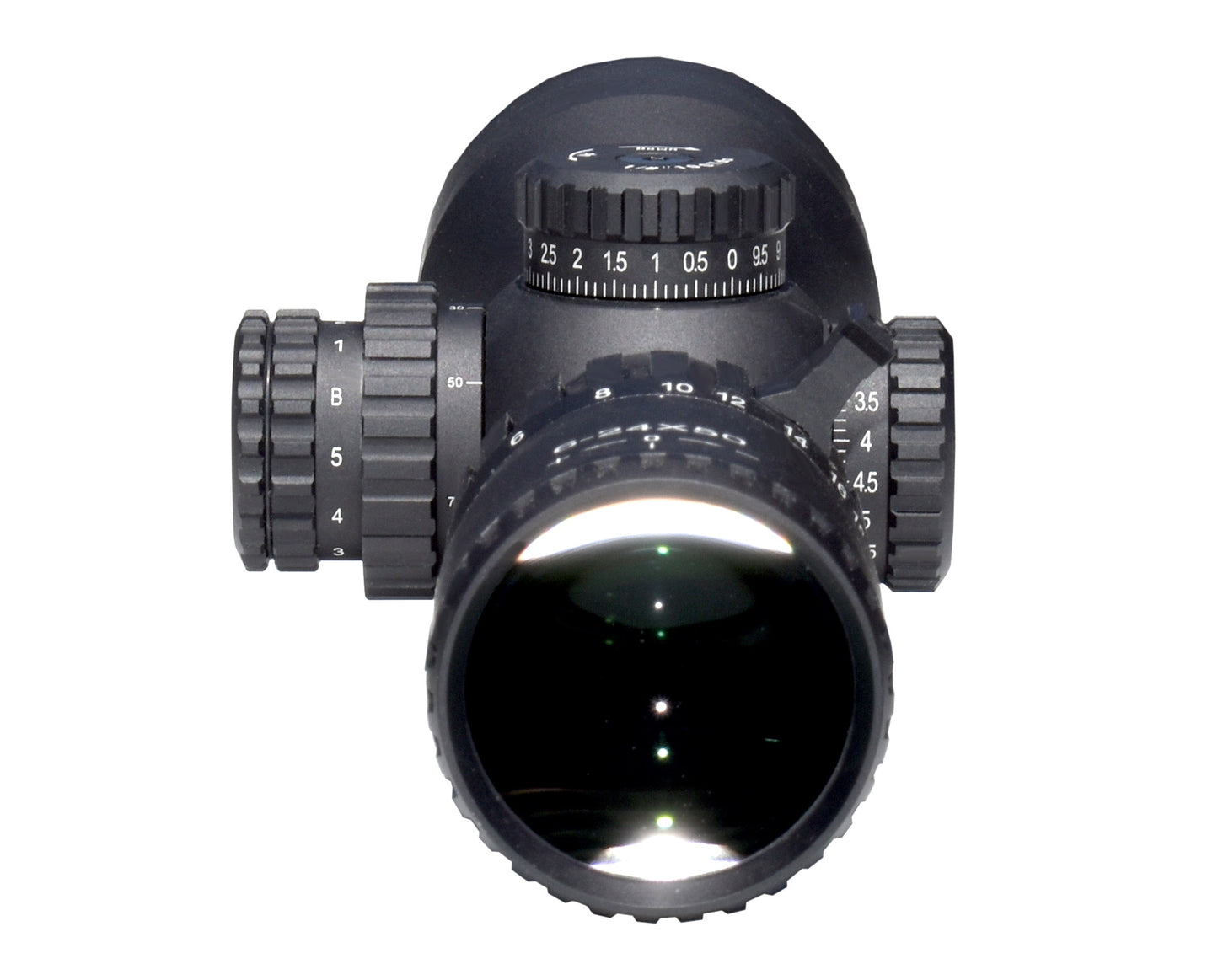 Presma 6-24x50 FFP Compact Rifle Presma Scope, 30mm Tube Diameter, Wide Angle, Side Parallax Adjustment, Illumination