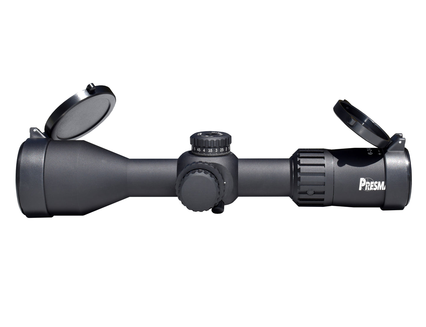 Presma 6-24x50 FFP Compact Rifle Presma Scope, 30mm Tube Diameter, Wide Angle, Side Parallax Adjustment, Illumination