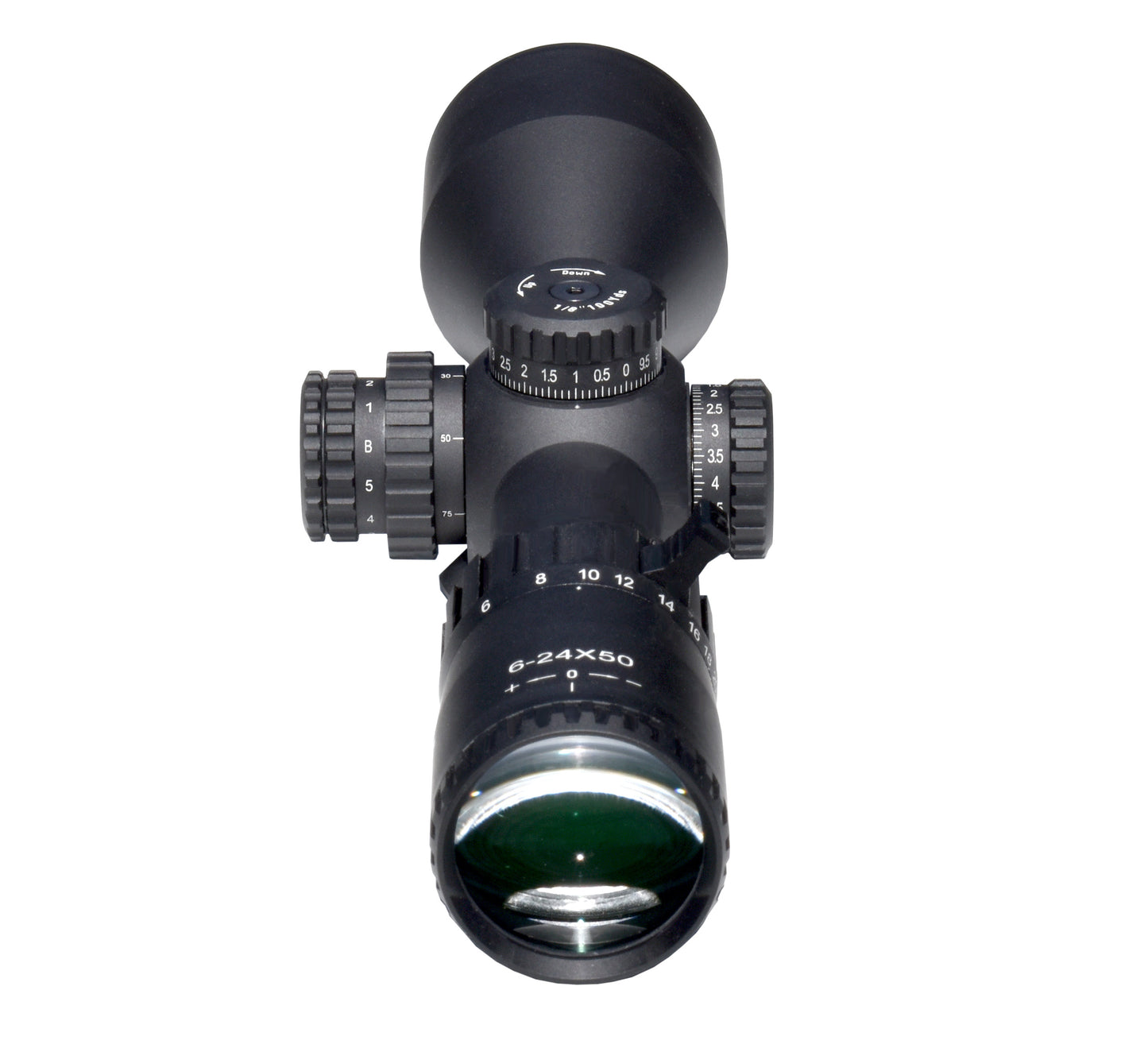 Presma 6-24x50 FFP Compact Rifle Presma Scope, 30mm Tube Diameter, Wide Angle, Side Parallax Adjustment, Illumination