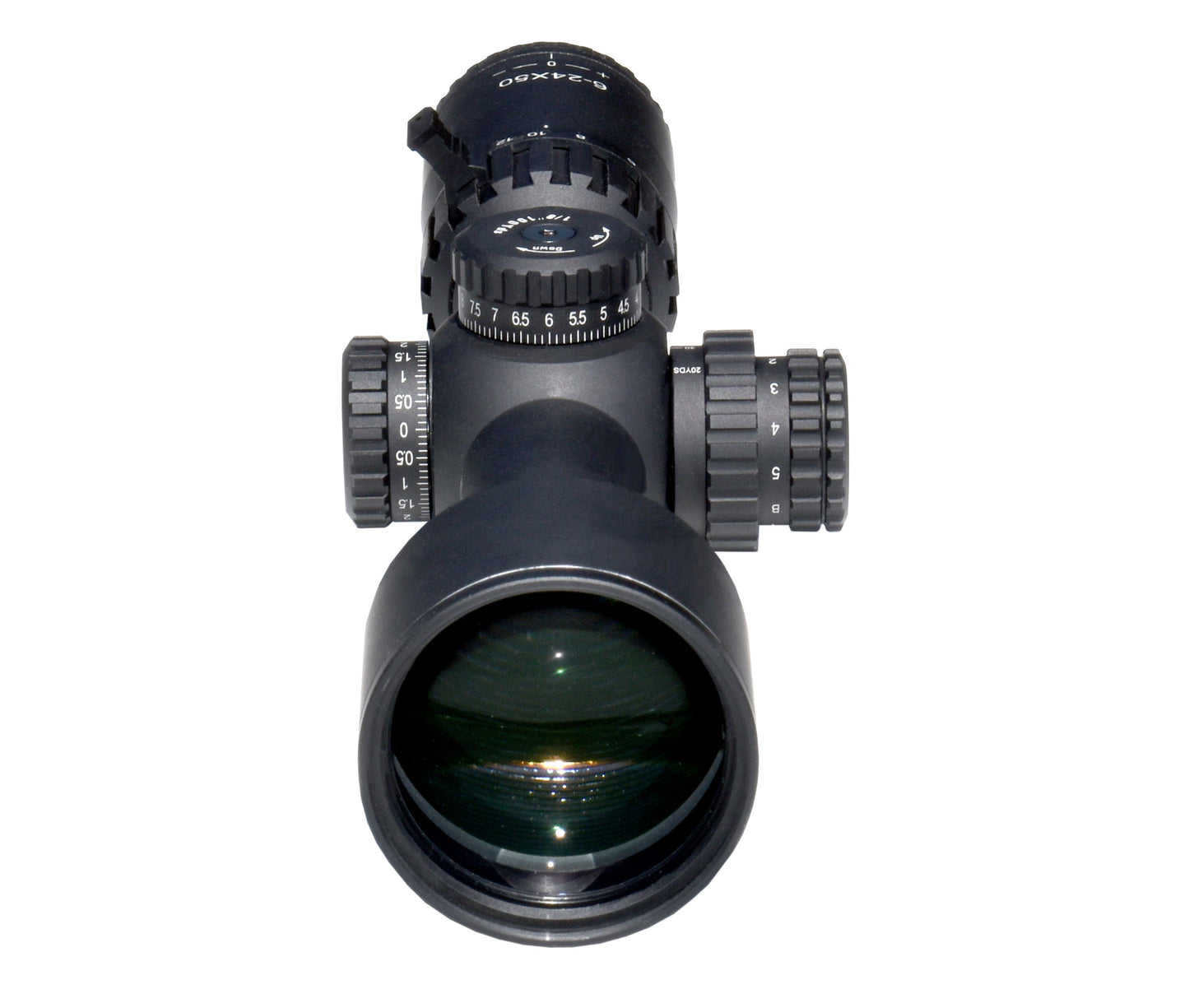 Presma 6-24x50 FFP Compact Rifle Presma Scope, 30mm Tube Diameter, Wide Angle, Side Parallax Adjustment, Illumination