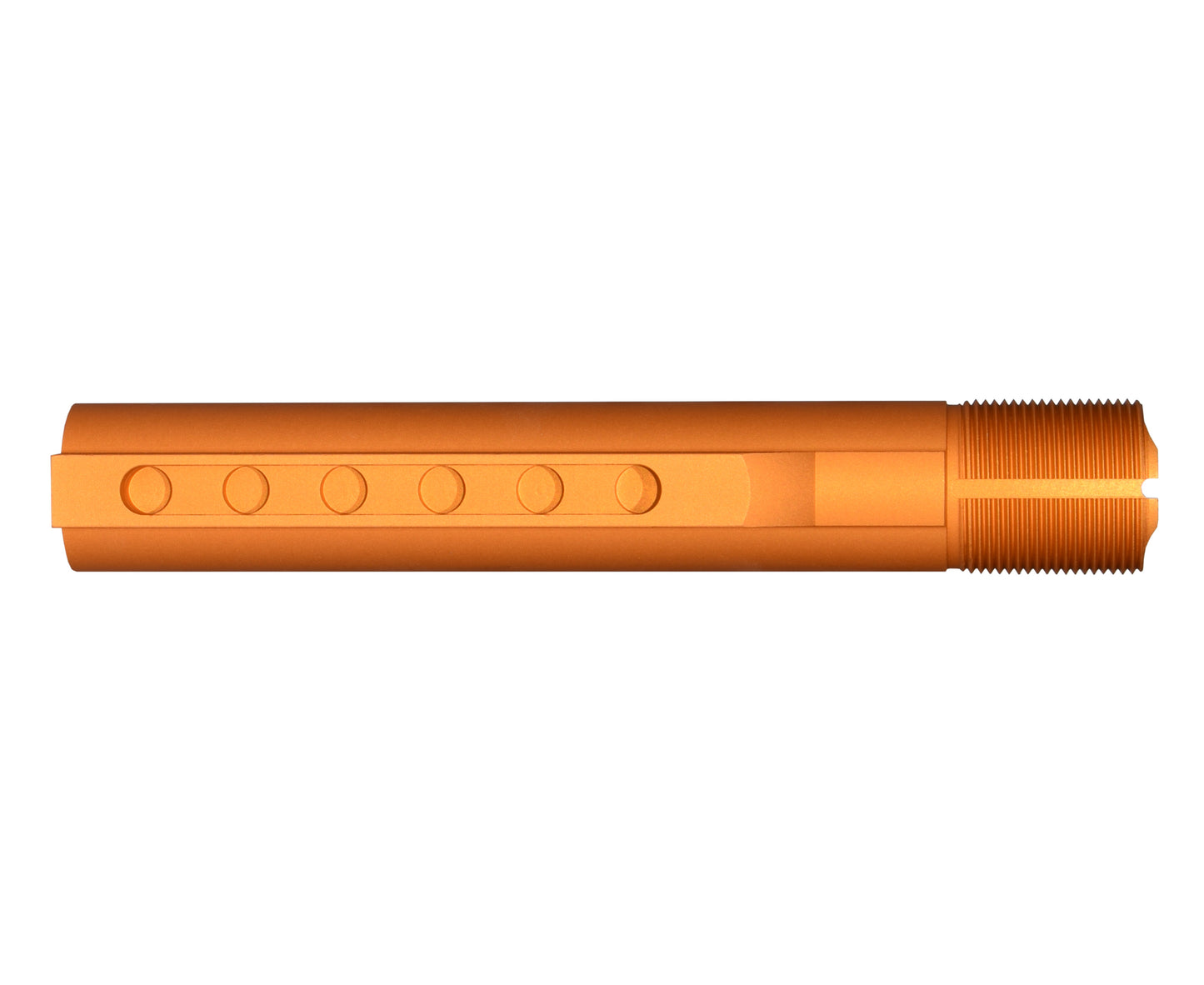 6 Position Military Spec Buffer Tube for AR Stocks, Orange.