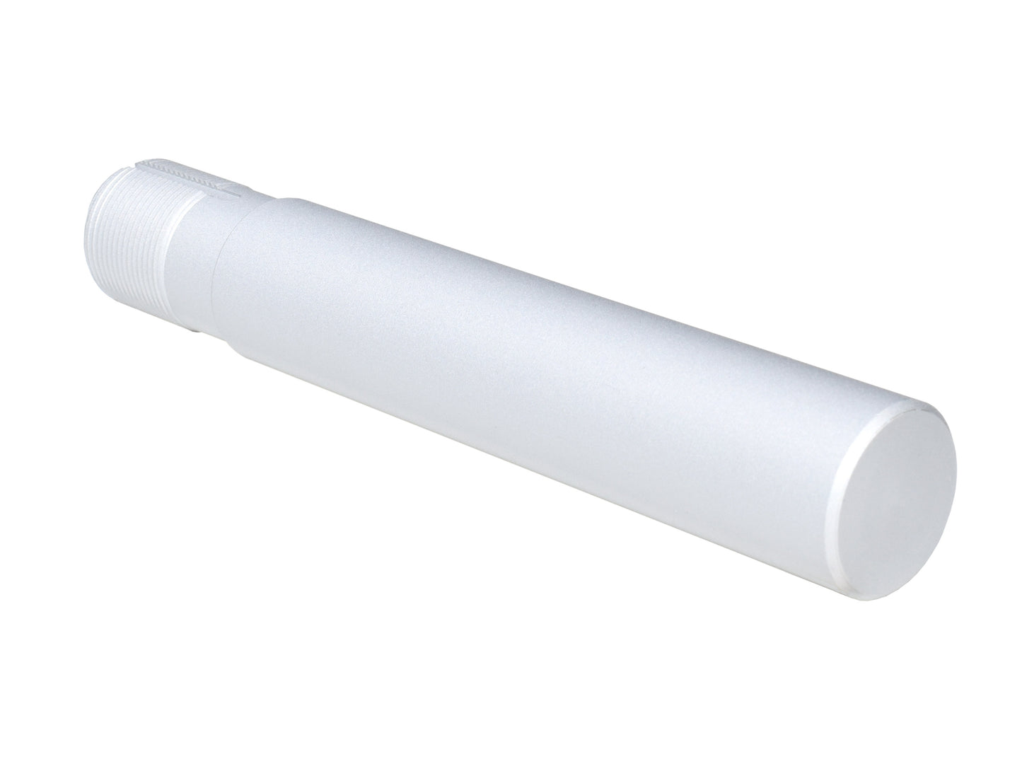 Presma Inc Pistol Length 7.3" Buffer Tube, 1.25" diameter, Silver. Machined and Anodized in the USA
