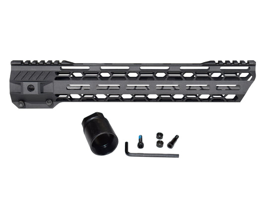 Super Light 13" Free Float M-LOK Handguard with Partial Top Rail, AR-10, LR 308. Low Profile