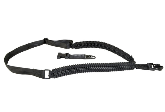 All Black Paracord Tactical Single Point Sling AR Clip Style