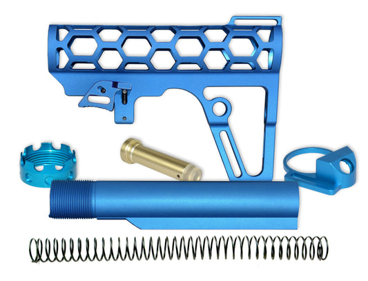 Complete Skeletonized Buttstock with Tube Parts Kit, Blue