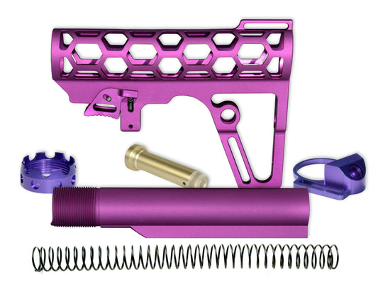 Complete Skeletonized Buttstock with Tube Parts Kit, Purple
