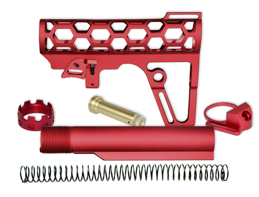 Complete Skeletonized Buttstock with Tube Parts Kit, Red