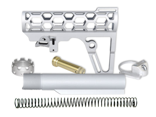 Complete Skeletonized Buttstock with Tube Parts Kit, Silver