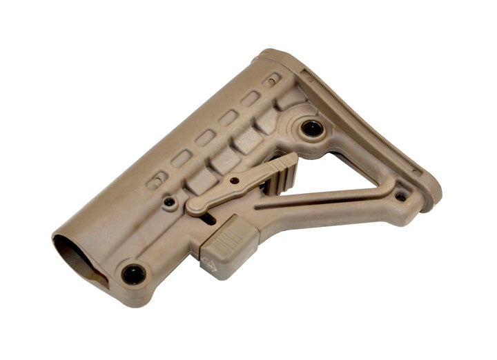 AR Adjustable Commercial Spec ButtStock, with Adjuster Lock and Removable Sling Swivel, Tan