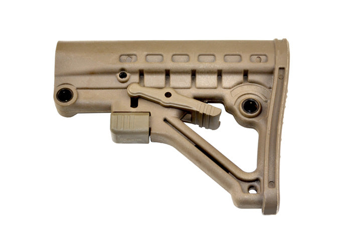 AR Adjustable Commercial Spec ButtStock, with Adjuster Lock and Removable Sling Swivel, Tan
